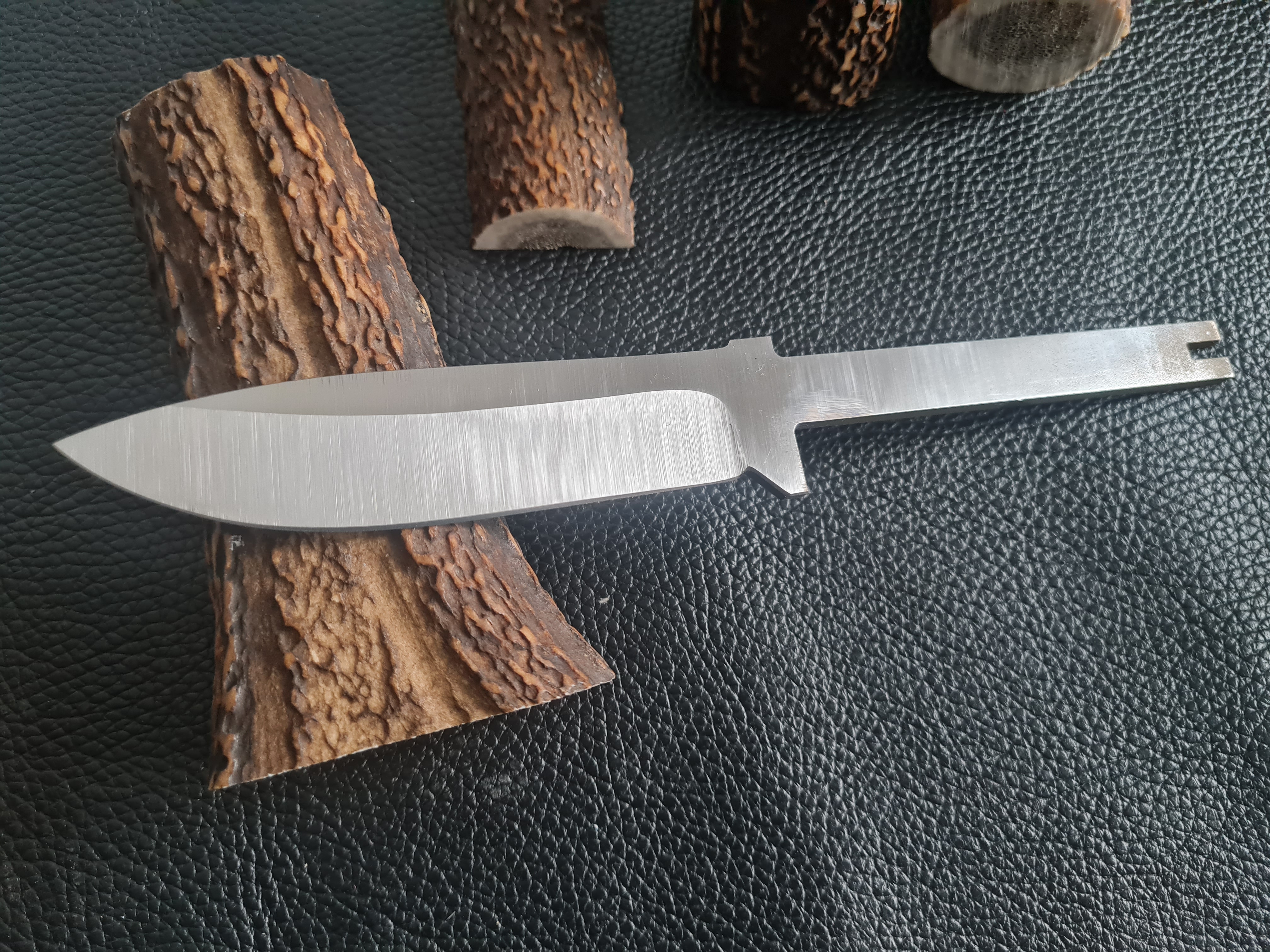 Old Appache 5" Hidden Tang, Flat Grind - Elmax Knife Blank