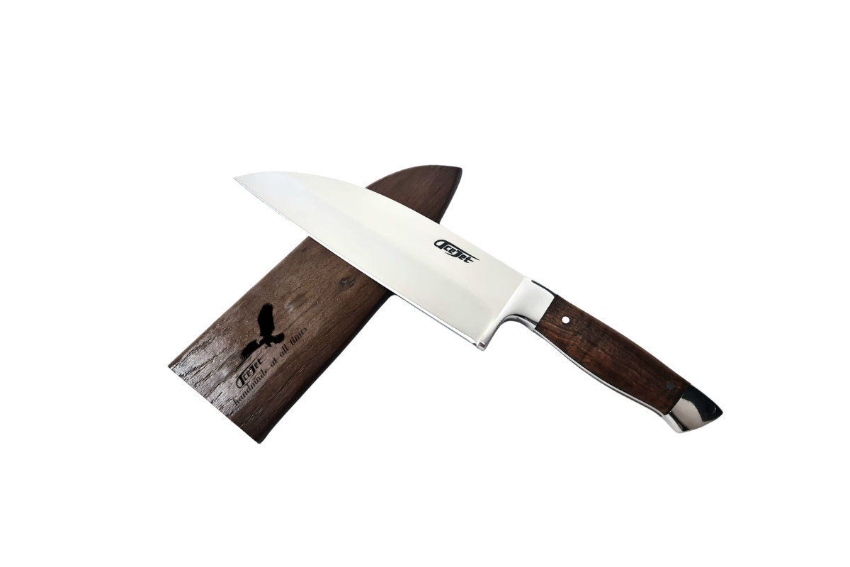 AceJet Caesar Serbian 7“ Rose Wood – ELMAX Kitchen knife + Wooden sheath