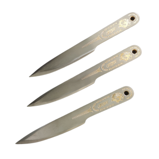 AceJet Appache D2 throwing knife - Eagle in 24K GOLD - Set of 3
