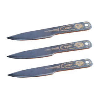 ACEJET APPACHE D2 throwing knife - Eagle in 24K GOLD - Set of 3