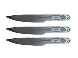 AceJet Appache D2 Throwing knife – Etched Eagle – set of 3